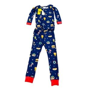 NWT Angel Dear Blue Christmas Pajama set Size 5 Bamboo